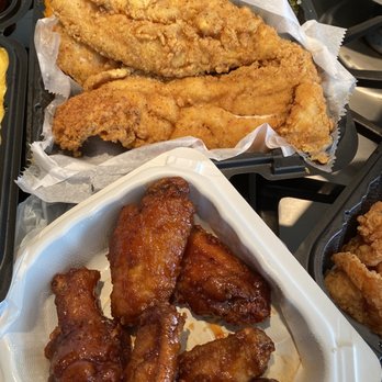 Vibes Southern Cuisine - Peach Henny Wings! Fried whiting...greens and mashed sweet potatoes - Food Trucks Near Me - Upper Marlboro, Maryland Vibes Southern Cuisine - Peach Henny Wings! Fried whiting...greens and mashed sweet potatoes - Food Trucks Near Me - Upper Marlboro, Maryland