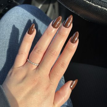 Creative Nails & Spa - short almond gel x manicure - Nail Salons Near Me - West Covina, California
