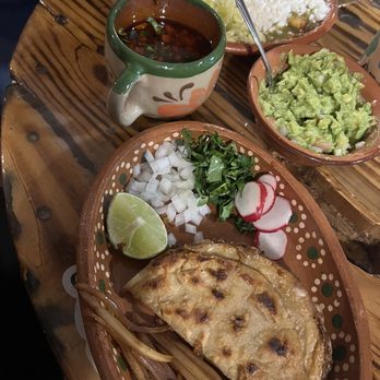 La Calavera Garbancera - Quesabirra not sure what my husband ordered and guacamole. - Mexican Near Me - San Antonio, Texas