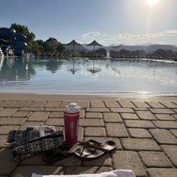 Yoga by the pool