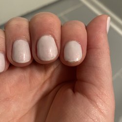 Classy Nails and Spa Wheaton - Chipped no-chip mani after 24 hours, streaky and uneven pedicure