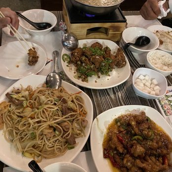 Cafe Patio - Chow mein , spicy garlic pork, salt and pepper wings, seafood soup - Chinese Near Me - Fullerton, California