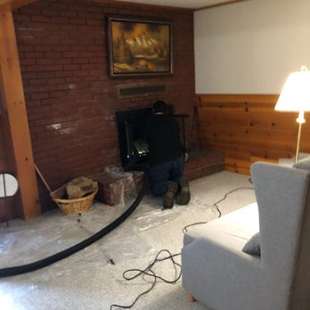 Mountain Chimney Sweep and Services - Jim, cleaning the fire box and using his cling plastic walkway to keep my place clean. Thanks! - Chimney Sweeps Near Me Mountain Chimney Sweep and Services - Jim, cleaning the fire box and using his cling plastic walkway to keep my place clean. Thanks! - Chimney Sweeps Near Me