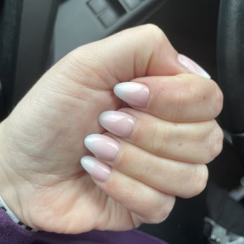 Embellish Nails Studio - Day 1 after walking out: short, almond, ombré pink and white gel. - Nail Salons Near Me - Elk Grove, California