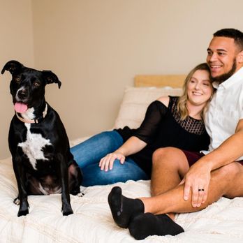 Jessica Thompson - The Lukes in their new home with their family dog in Yukon - Real Estate Agents Near Me - Oklahoma City, Oklahoma Jessica Thompson - The Lukes in their new home with their family dog in Yukon - Real Estate Agents Near Me - Oklahoma City, Oklahoma