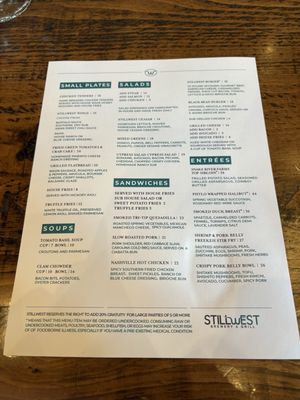 Menu photo 1 StillWest Brewery & Grill Jackson, WY