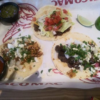 Taco Mac - Street Tacos. I chose the 3 for $9.99-Grilled Steak, beef, and chicken tanga. - Sports Bars Near Me - Lawrenceville, Georgia