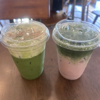 Auria Coffee - banana match and strawberry matcha - Desserts Near Me - Buena Park, California