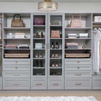 Tyler Custom Closets - Master Closet in Color Cloud Grey - Cabinetry Near Me - Tyler, Texas Tyler Custom Closets - Master Closet in Color Cloud Grey - Cabinetry Near Me - Tyler, Texas