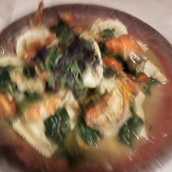 Acqua Di Dea - Blurry...but asparagus ravioli with fresh scampi - Seafood Near Me - Cleveland, Ohio Acqua Di Dea - Blurry...but asparagus ravioli with fresh scampi - Seafood Near Me - Cleveland, Ohio