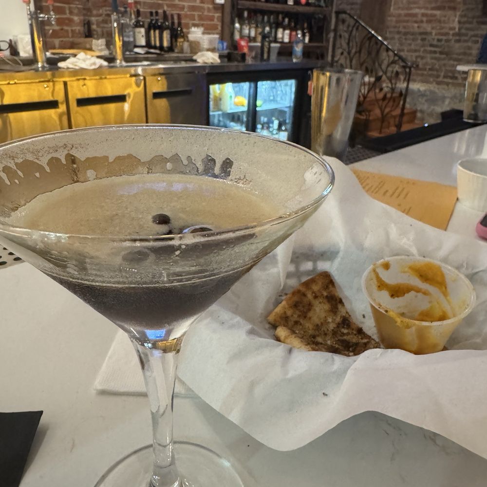 Espresso Martini and Sweet potato hummus Espresso Martini and Sweet potato hummus