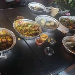 Himalaya’s Momo - (Left to right) Spicy Momo, Steamed Momo, noodles, mango lassi, paneer
