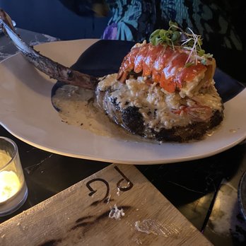 Pompano Grill - Tomahawk steak with lobster tail - Seafood Near Me - Cocoa Beach, Florida