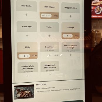 True Texas BBQ - Kiosk choices - Barbeque Near Me - Austin, Texas