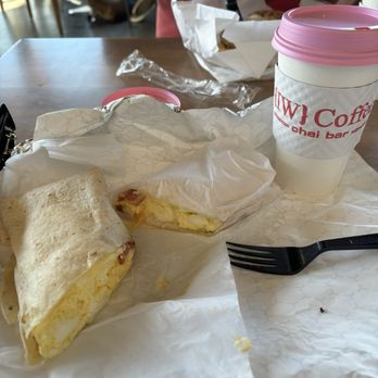 IW Coffee & Chai Bar - Egg, bacon, and cheese burrito, and a lavender honey latte - Coffee & Tea Near Me - Palm Desert, California IW Coffee & Chai Bar - Egg, bacon, and cheese burrito, and a lavender honey latte - Coffee & Tea Near Me - Palm Desert, California