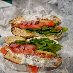 St. Urbain Bagel Bakery - Lox bagel sandwich