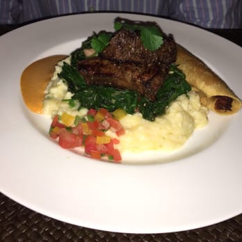 Fearing's Restaurant - Buffalo Tenderloin with Spinach and Polenta - New American Near Me - Dallas, Texas