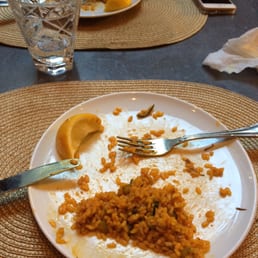Very salty paella Very salty paella