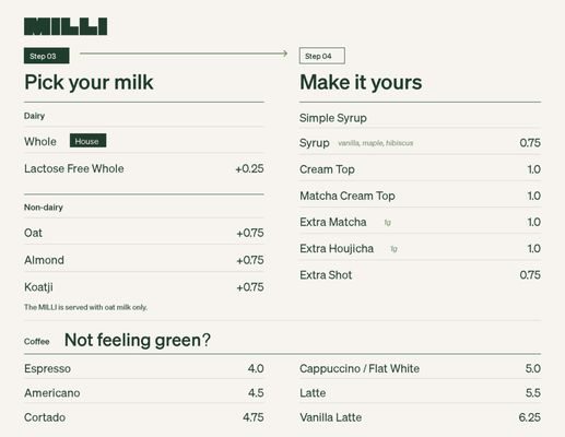 Menu photo 3 Milli Matcha Pasadena, CA