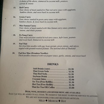 Thai Cafe - Menu - Thai Near Me - Redding, California