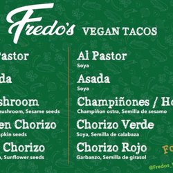 Fredo’s Vegan Tacos - Menu