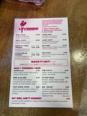 Menu photo 2 Lovebird - Almost Famous Chicken Winter Haven, FL