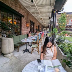 Westside Provisions District - Sitting outside on the patio at Little Sparrow, across the courtyard from Forza Storico, at Westside Provisions District. Great atmosphere.