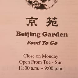 Bejing Garden - Take away menu
