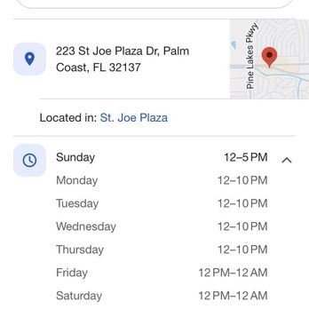 Scoops and Subs - This is what a customer sees when they google hours of operation for this establishment. - Ice Cream & Frozen Yogurt Near Me - Palm Coast, Florida