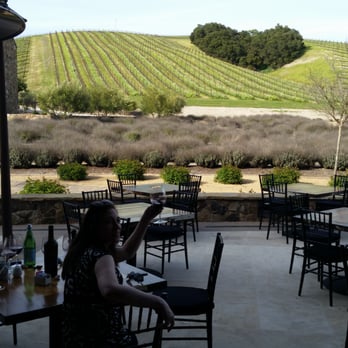 Niner Wine Estates - Beautiful outdoor dining spot on the Paso Wine Trail.  We were the last ones at the restaurant and they brought us a heater...wonderful! - Wine Tasting Room Near Me - Paso Robles, California