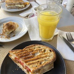 Brick Café - Chicken, cheese, and tomato sandwich. In the states we would call this a chicken panini.