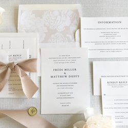 Hobart & Haven - Classic ribbon tied wedding invitation