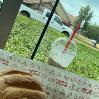 Smashburger - BBQ Bacon Cheddar Burger Oreo Cookies & Cream Shake Large French Fries - Burgers Near Me - Citrus Heights, California Smashburger - BBQ Bacon Cheddar Burger Oreo Cookies & Cream Shake Large French Fries - Burgers Near Me - Citrus Heights, California