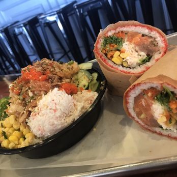 The Low-Key Poke Joint - A regular bowl and a sushiritto! - Poke Near Me - Riverside, California