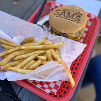 Sam's Burger Joint - Cheddar burger with fries - Music Venues Near Me - San Antonio, Texas Sam's Burger Joint - Cheddar burger with fries - Music Venues Near Me - San Antonio, Texas