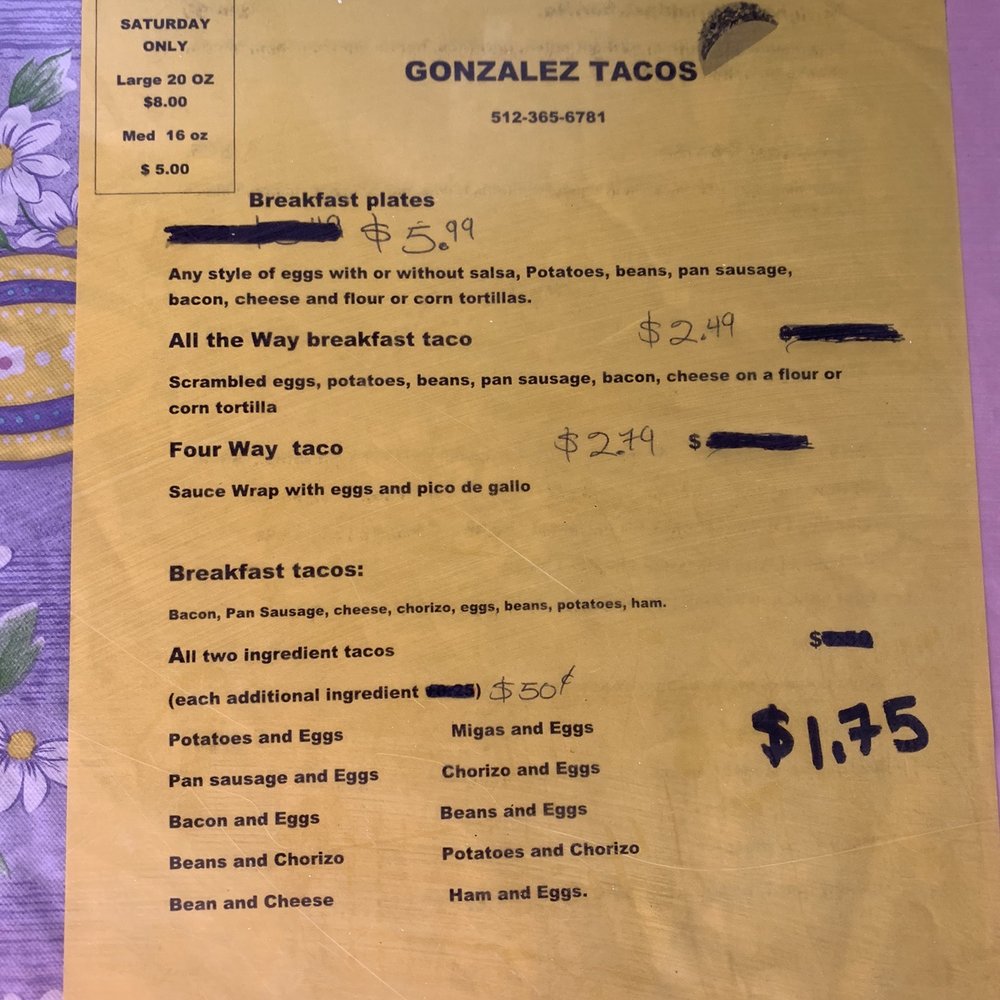 a menu for a mexican restaurant