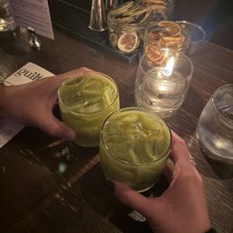 Matcha horchata cocktails