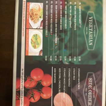 Thai Square Restaurant - Side order and vegetarian menu - Thai Near Me - Arlington, Virginia