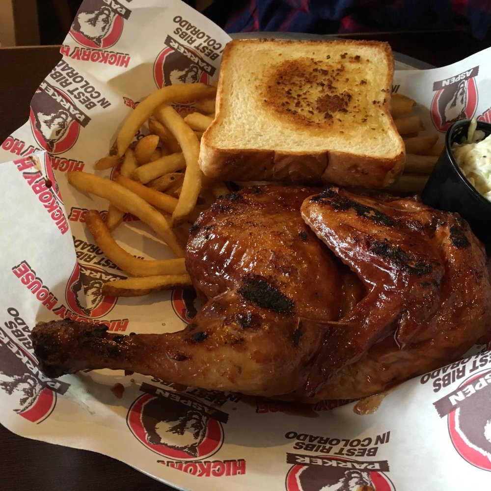 Hickory House Ribs - 1/2 chicken lunch combo.  Nice and moist. - Barbeque Near Me - Aspen, Colorado