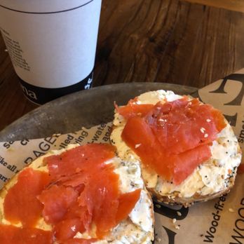 Eltana - Everything bagel + lox and dark roast with almond milk :) - Coffee & Tea Near Me - Seattle, Washington