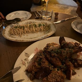 Atelie by The Experience - Half chicken & cacio a Pepe - Wine Tasting Room Near Me - Dallas, Texas