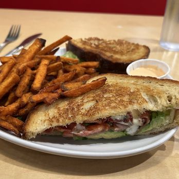 Two Chicks South - BLTA Sandwich and sweet potato fries. - Breakfast & Brunch Near Me - Reno, Nevada Two Chicks South - BLTA Sandwich and sweet potato fries. - Breakfast & Brunch Near Me - Reno, Nevada