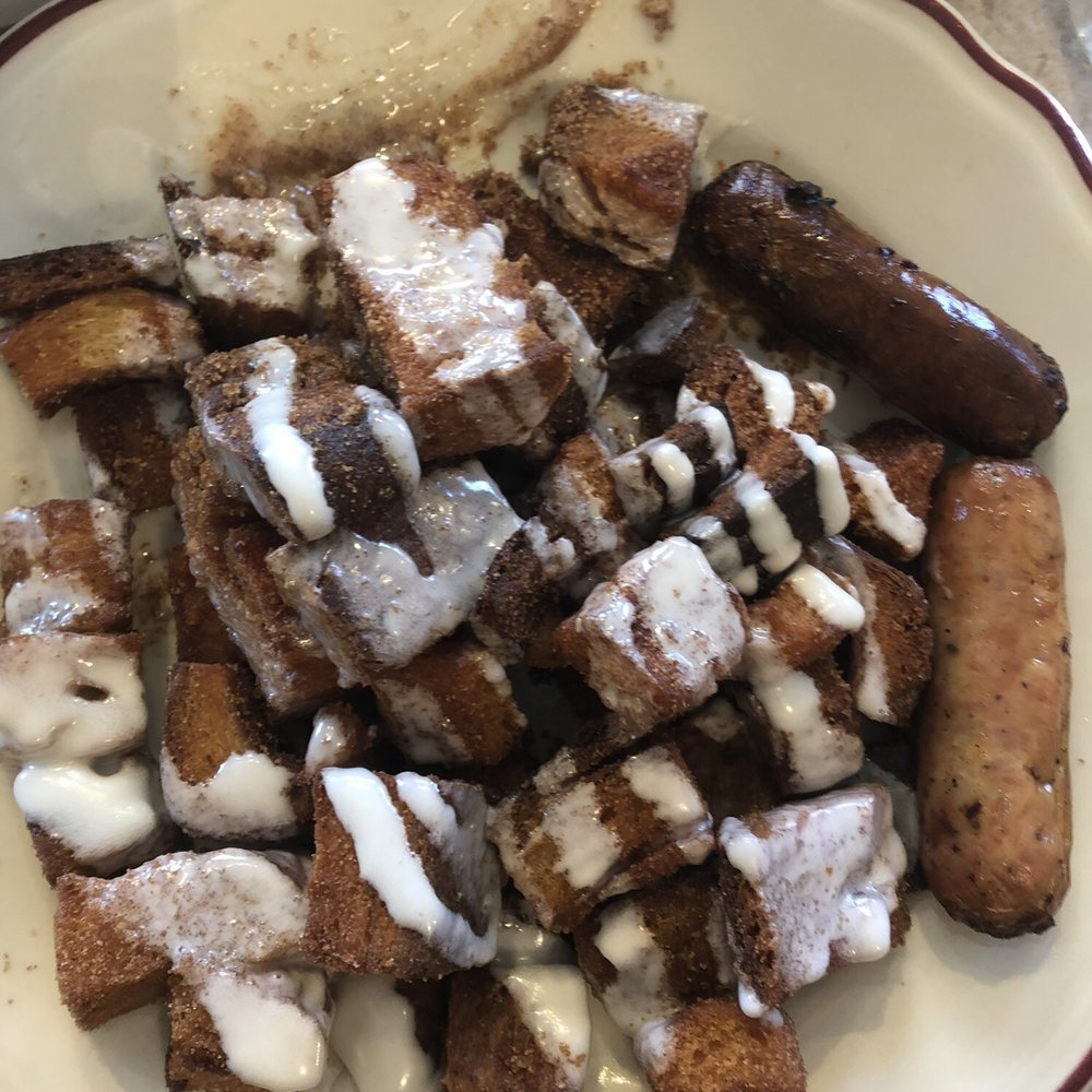 Buttermilk's Farmhouse - Poorly cooked (microwaved?) French toast bites and one burnt, one undercooked sausage. - Breakfast & Brunch Near Me - Patchogue, New York Buttermilk's Farmhouse - Poorly cooked (microwaved?) French toast bites and one burnt, one undercooked sausage. - Breakfast & Brunch Near Me - Patchogue, New York