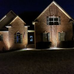 Newly installed up lighting and walkway