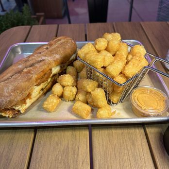 Sandwichitos - Dirty South Sandwich & Tater Tots, SO much food--definitely enough for 2! - Sandwiches Near Me - North Bergen, New Jersey