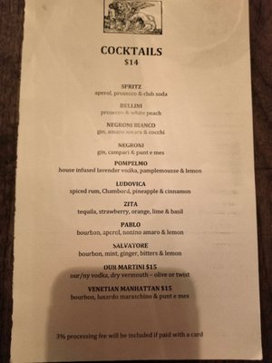 Menu photo 1 Bacaro New York, NY
