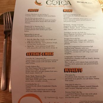 COTOA - Menu - Latin American Near Me - Miami, Florida COTOA - Menu - Latin American Near Me - Miami, Florida