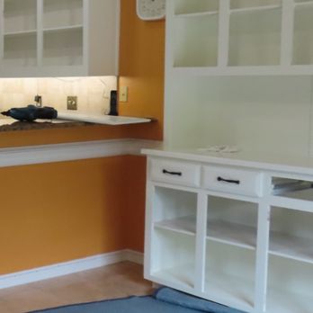 Andrew's Refinishing - After the intercom system was removed from the back of the hutch - Refinishing Services Near Me - Carrollton, Texas Andrew's Refinishing - After the intercom system was removed from the back of the hutch - Refinishing Services Near Me - Carrollton, Texas