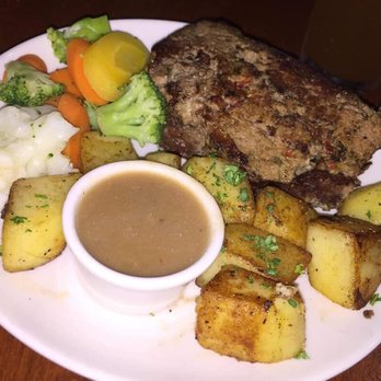 Half Wall - Stout Glazed Meatloaf, Parsley Potatoes, Steamed Broccoli (Mushroom Gravy requested on the side) - American Near Me - New Smyrna Beach, Florida Half Wall - Stout Glazed Meatloaf, Parsley Potatoes, Steamed Broccoli (Mushroom Gravy requested on the side) - American Near Me - New Smyrna Beach, Florida
