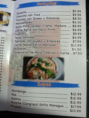 Menu photo 6 Restaurante Managua South Gate, CA